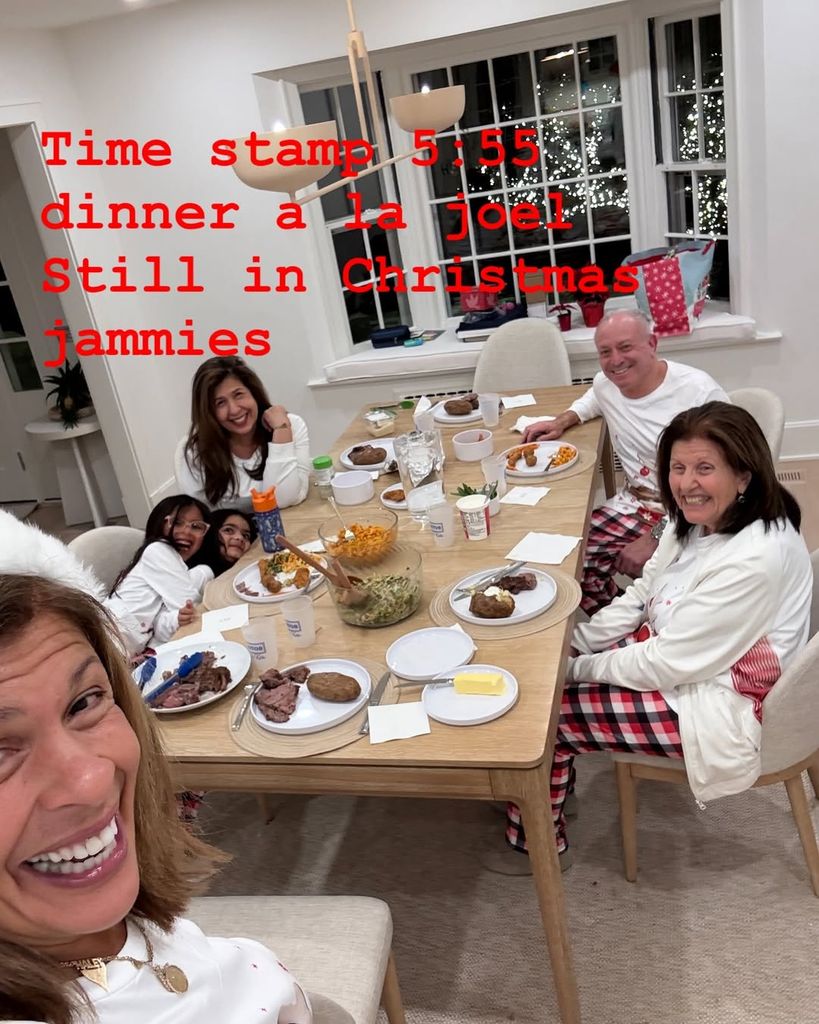 Hoda Kotb and Joel Schiffman with their daughters Haley and Hope plus Hoda's mother Sameha and her sister Hala over Christmas, shared on Instagram