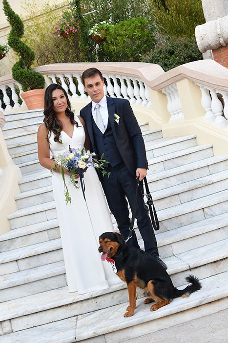 maria louis dog posing civil wedding