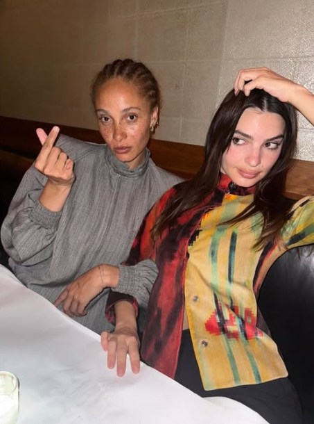 emily ratajkowski and adwoa aboah at dinner in the states