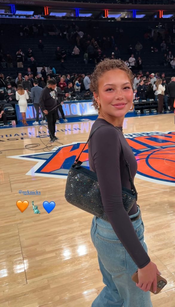 Photo shared by Michael Strahan's daughter Isabella Strahan attending a New York Knicks game, January 13, 2025