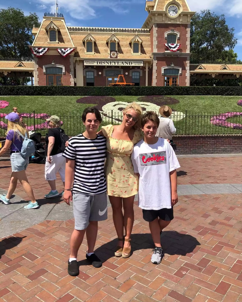 Photo shared by Britney Spears on Instagram with her sons Sean (left) and Jayden (right)