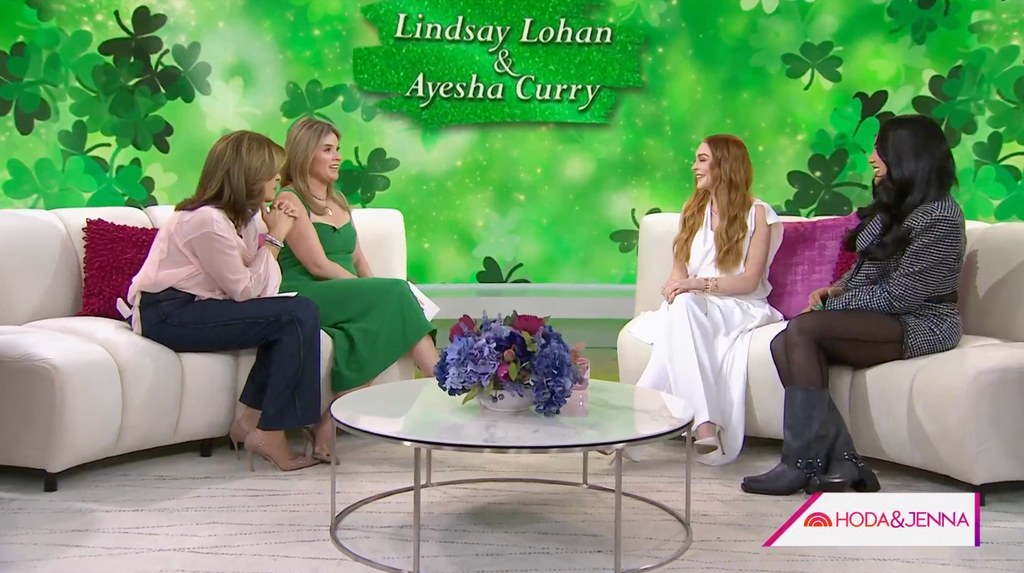 Lindsay Lohan and Ayesha Curry on "Today with Hoda and Jenna"
