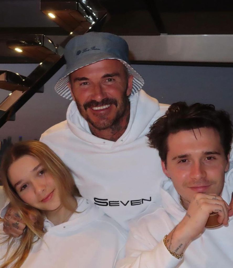 david beckham with daughter harper and son brooklyn