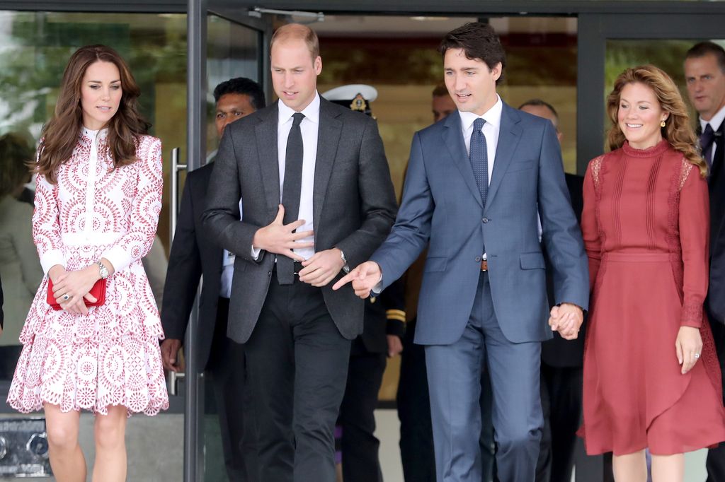 Catherine, Duchess of Cambridge, Prince William, Duke of Cambridge, Prime Minister Justin Trudeau and his wife Sophie Gregoire-Trudeau in 2016