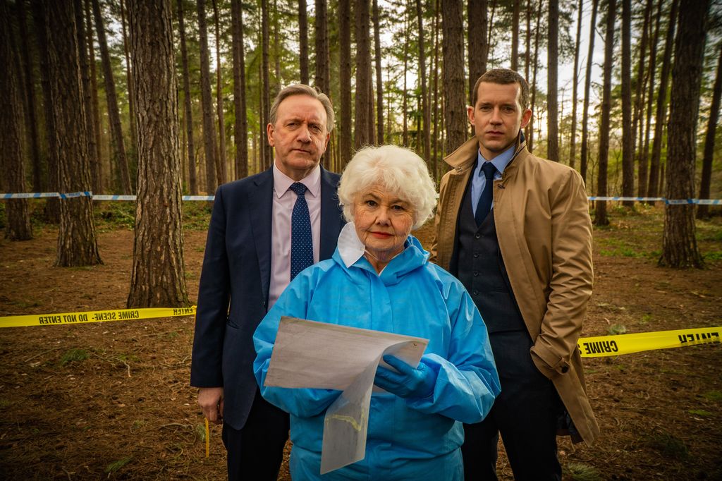 NEIL DUDGEON as DCI John Barnaby, ANNETTE BADLAND as Fleur Perkins and NICK HENDRIX as DS Jamie Winter in Midsomer Murders