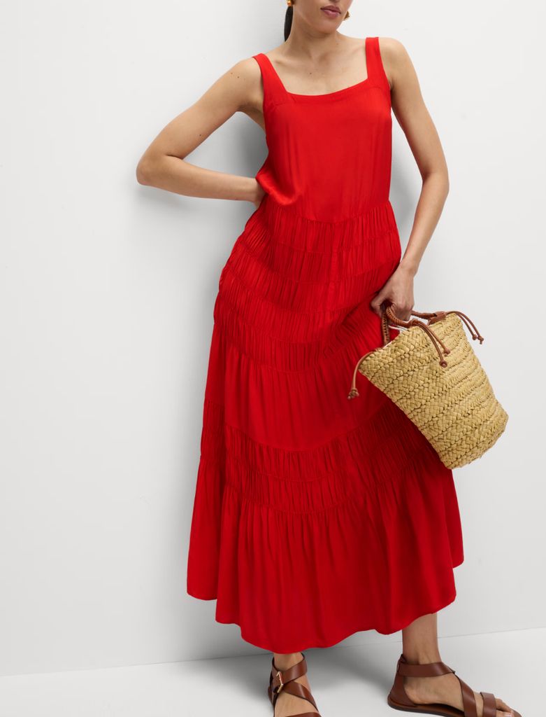 Robe à lacets midi à lacets de cou carré M&S
