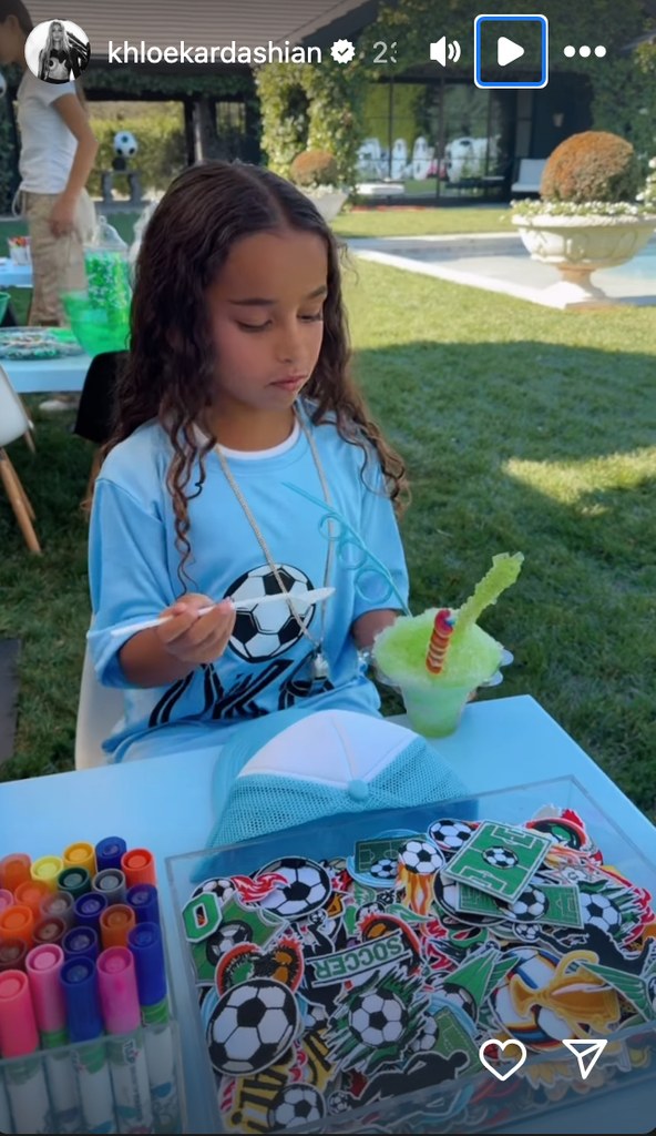 Dream at her soccer-themed birthday party 