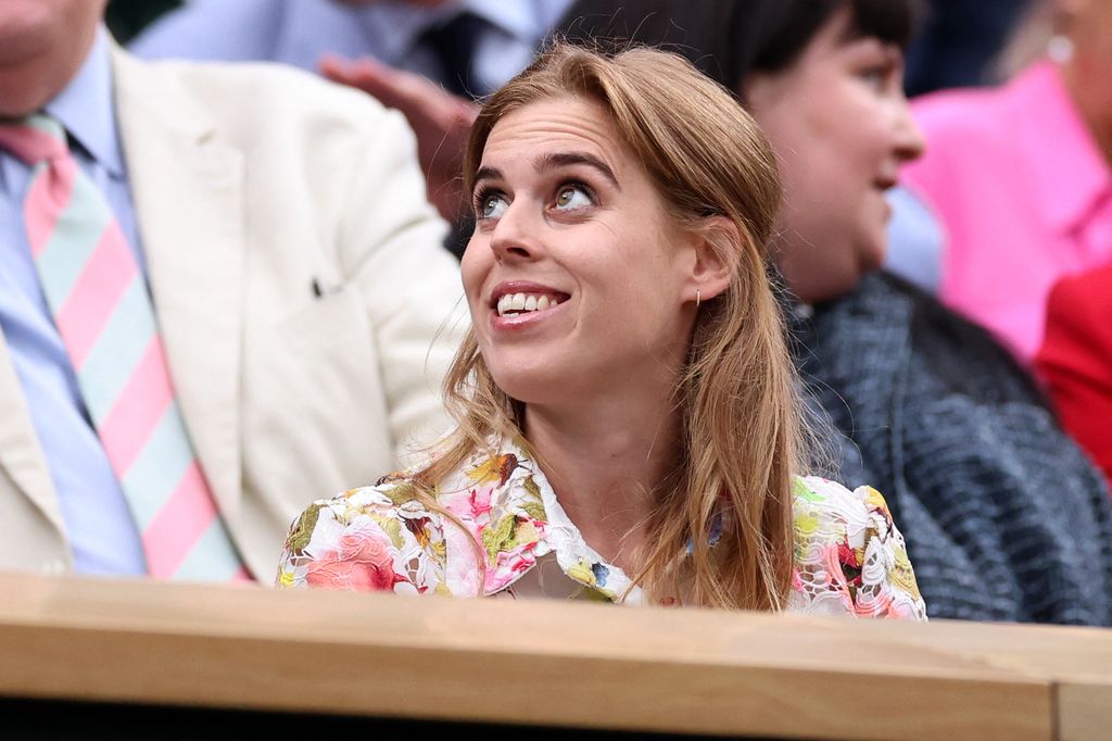 princess beatrice at wimbledon in floral dress