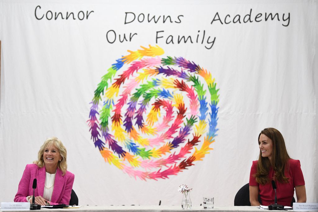 Princess of Wales and Jill Biden sat at conference table