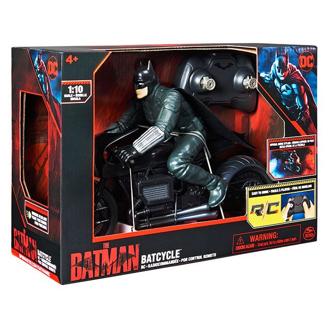 DC Comics, The Batman Batcycle RC with Batman Rider Action Figure, Official  Batman Movie Styling, Kids Toys for Boys and Girls Ages 4 and Up