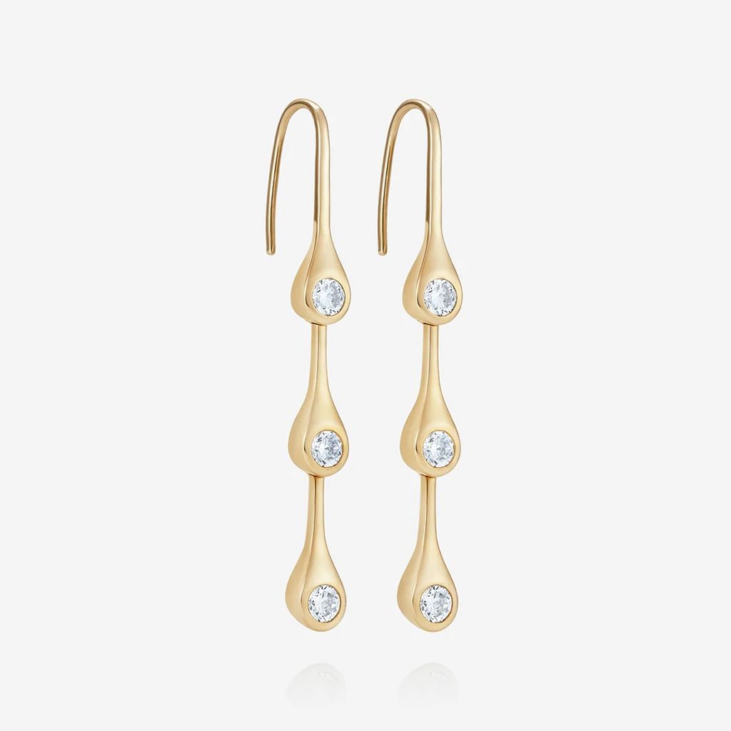 Teardrop Diamond Drop Earrings
