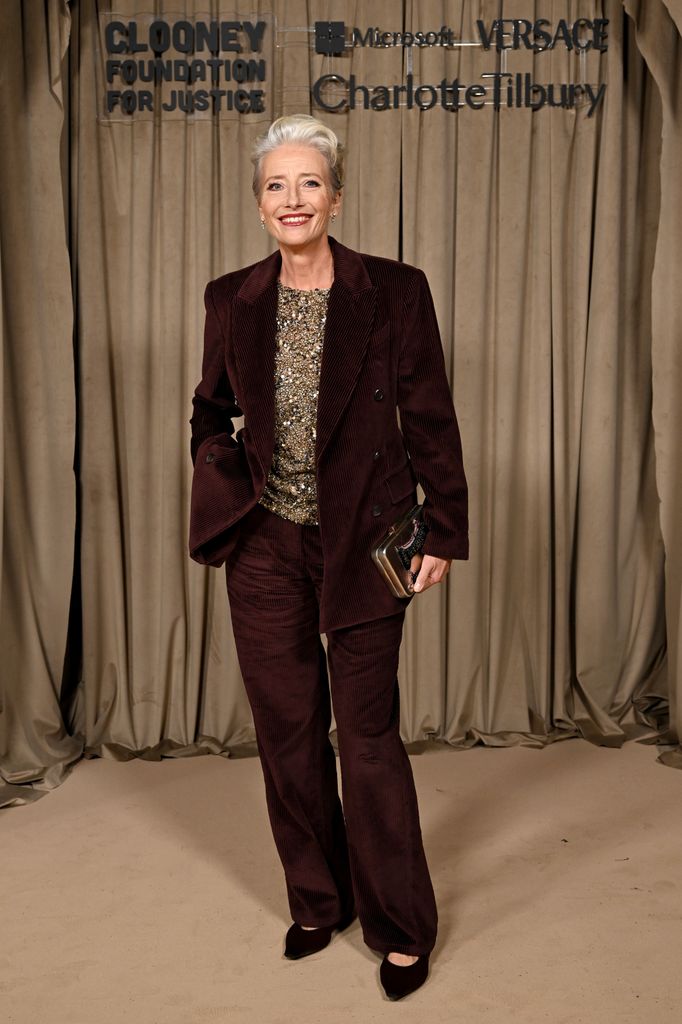 Dame Emma Thompson attends the Clooney Foundation for Justice's The Albies at the Natural History Museum on October 03, 2025 in London, England