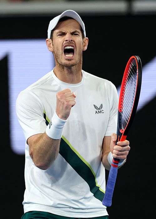 Andy Murray celebrates his Australian Open second round win