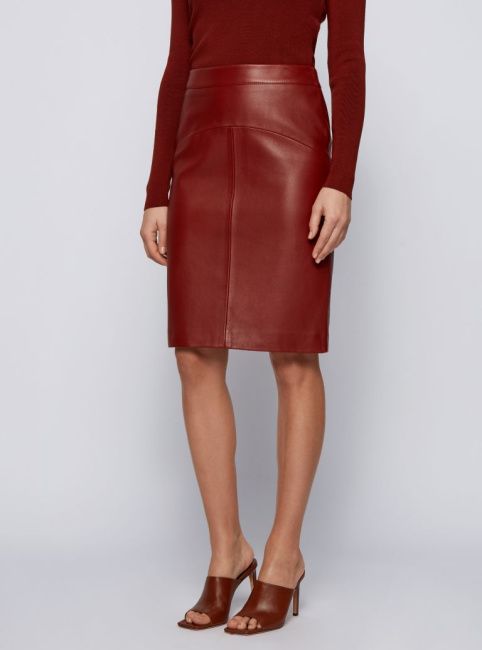 meghan markle leather pencil skirt boss brand where to buy