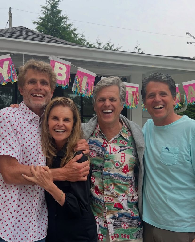Photo shared by Katherine Schwarzenegger on Instagram featuring her mom Maria Shriver with her brothers Anthony, Timothy and Mark.