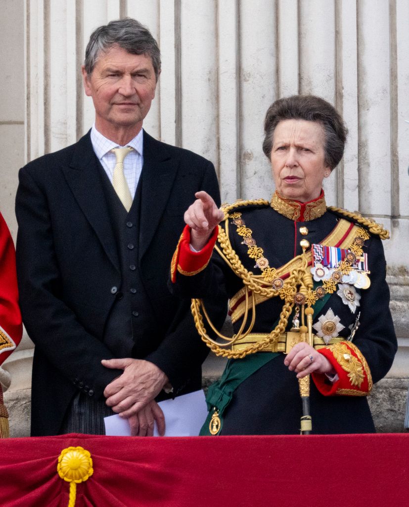 Sir Timothy Laurence and Princess Anne on Buckingham Palace's balcony