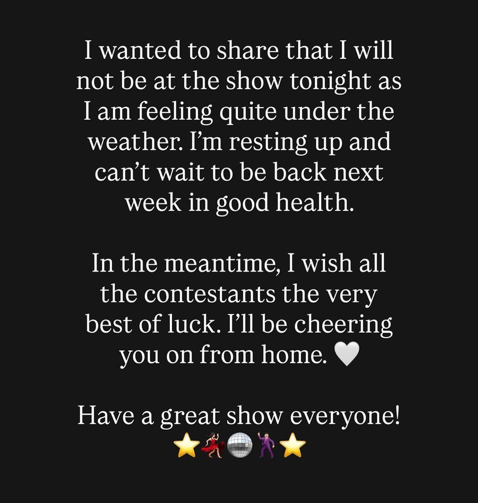 Carrie Ann Inaba shares a statement clarifying why she will miss the Dancing with the Stars season 34 premiere on Instagram