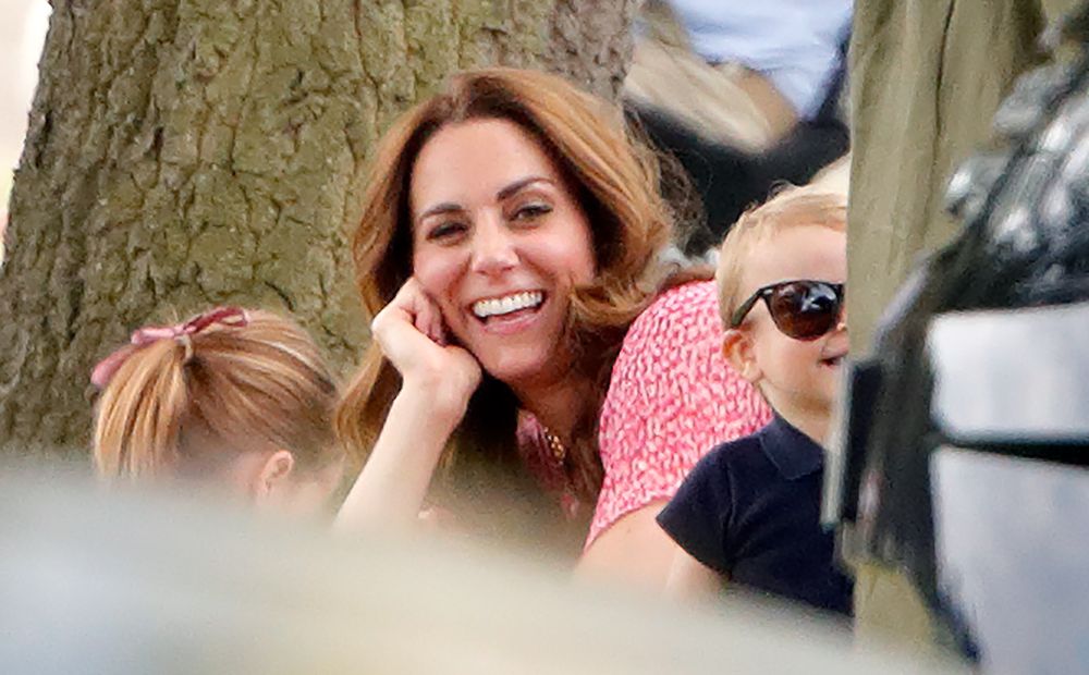 Kate Middleton laughs at Prince Louis wearing her sunglasses at polo match