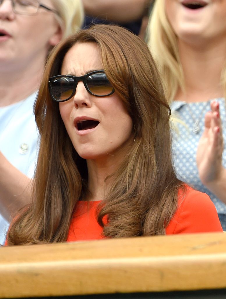 Kate Middleton reacts at Wimbledon 2015
