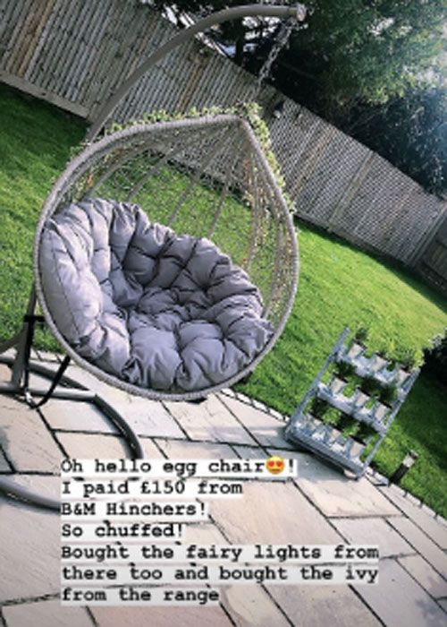 Mrs Hinch's garden buys Her famous egg chair, the Foreman
