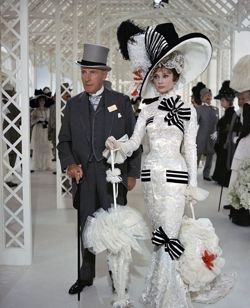 LOS ANGELES - DECEMBER 24: Wilfrid Hyde-White as Colonel Hugh Pickering and Audrey Hepburn as Eliza Doolittle in "My Fair Lady".  Original release date December 25, 1964.  (Photo by CBS via Getty Images) 