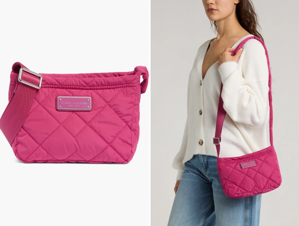 marc jacobs quilted crossbody in pink