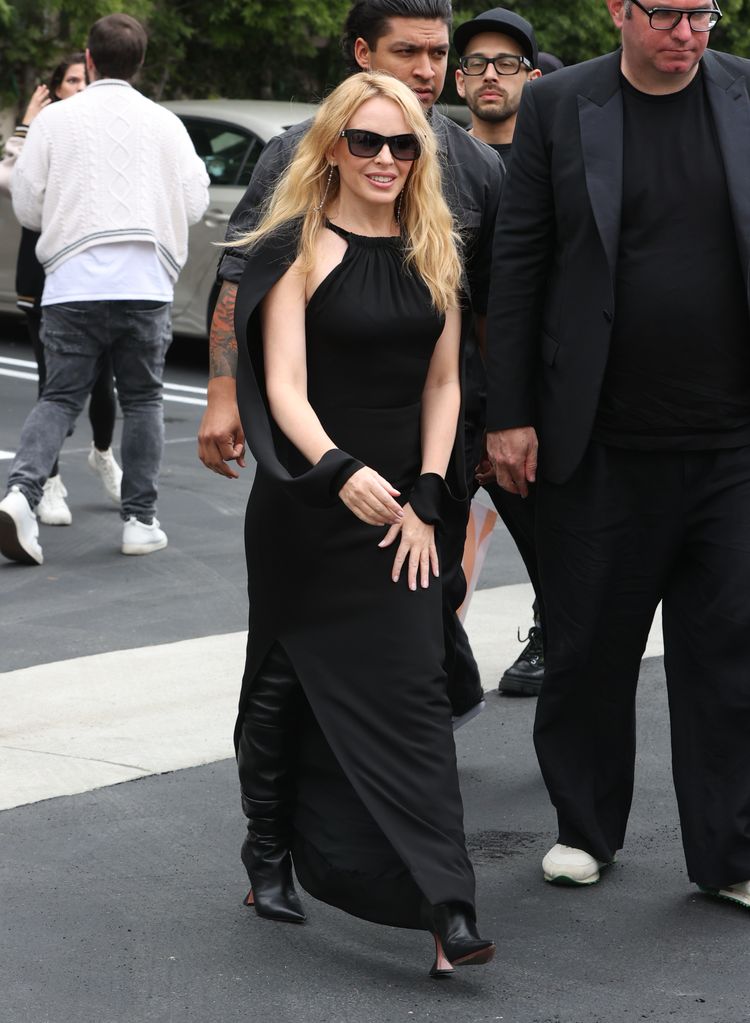 Kylie wearing her black dress in Los Angeles