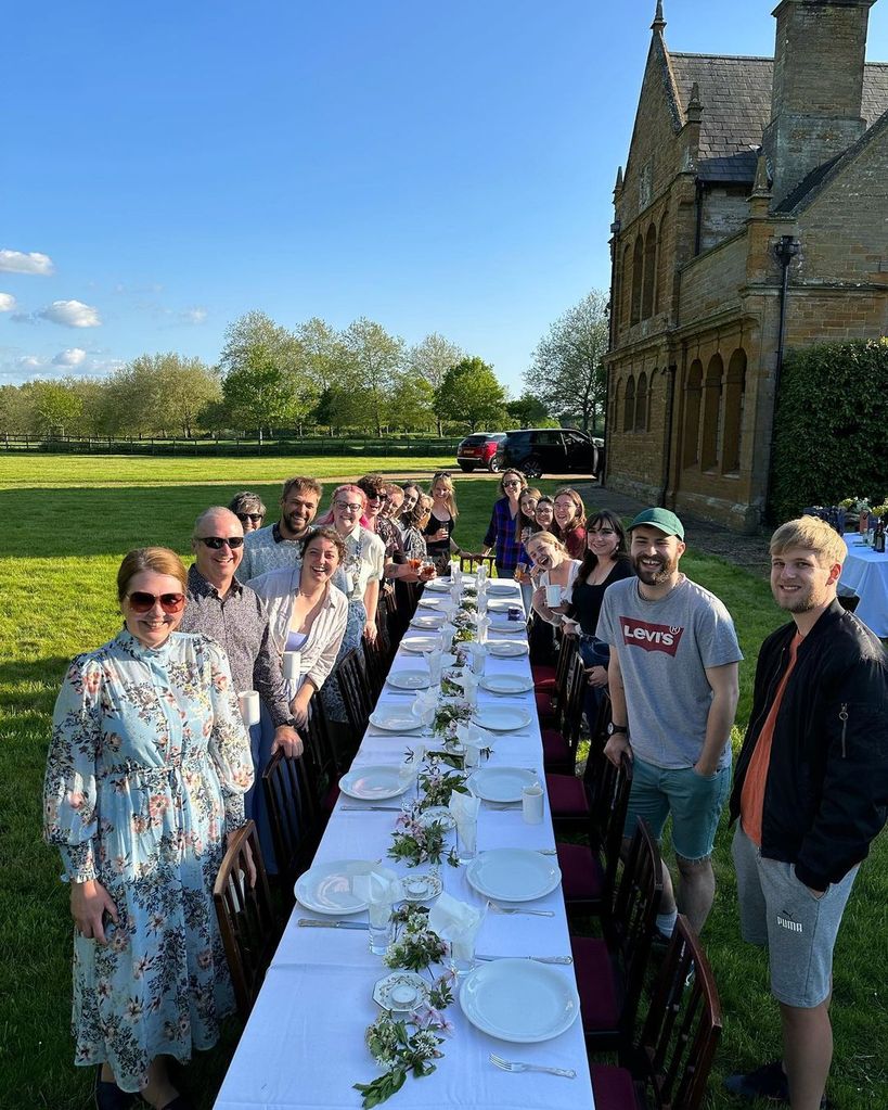 Archaeologists enjoying a meal at Althorp