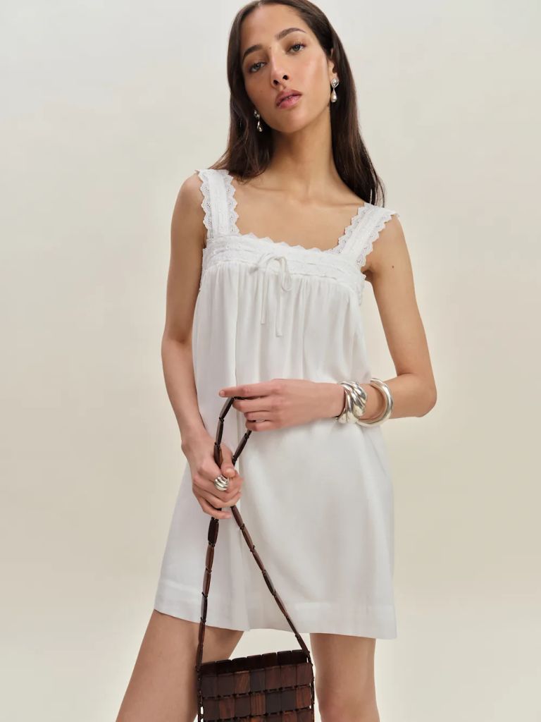 Hartley Dress in white by reformation