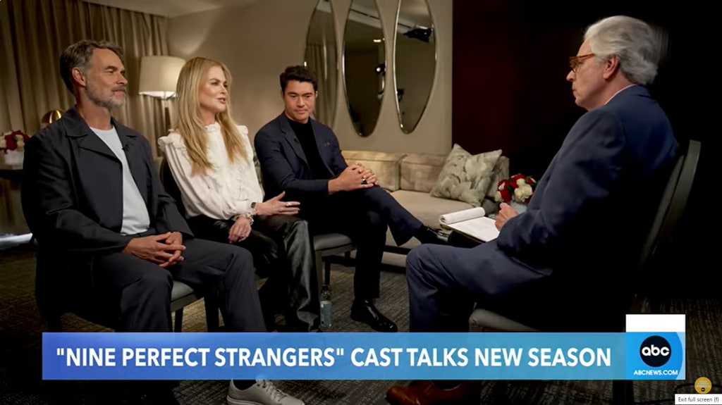 Nicole Kidman con Murray Bartlett y Henry Golding a GMA