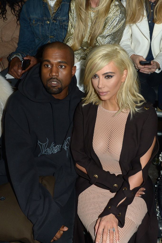 Kim and Kanye at the Lanvin show during Paris Fashion Week in 2015