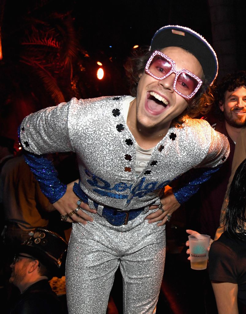 Harry Styles wore a glitzy Dodgers costume to emulate Elton John 