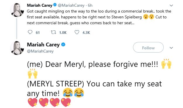 mariah carey twitter meryl streep