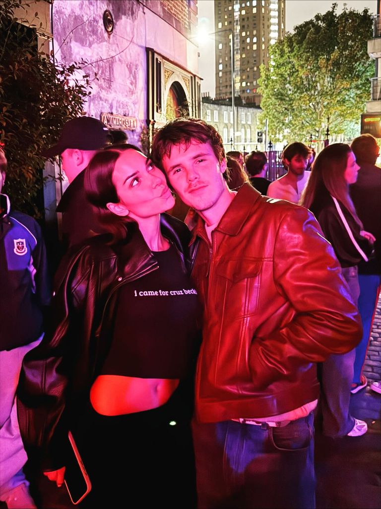 Jackie posed with Cruz Bekcham wearing a slogan tee that honoured her boyfriend