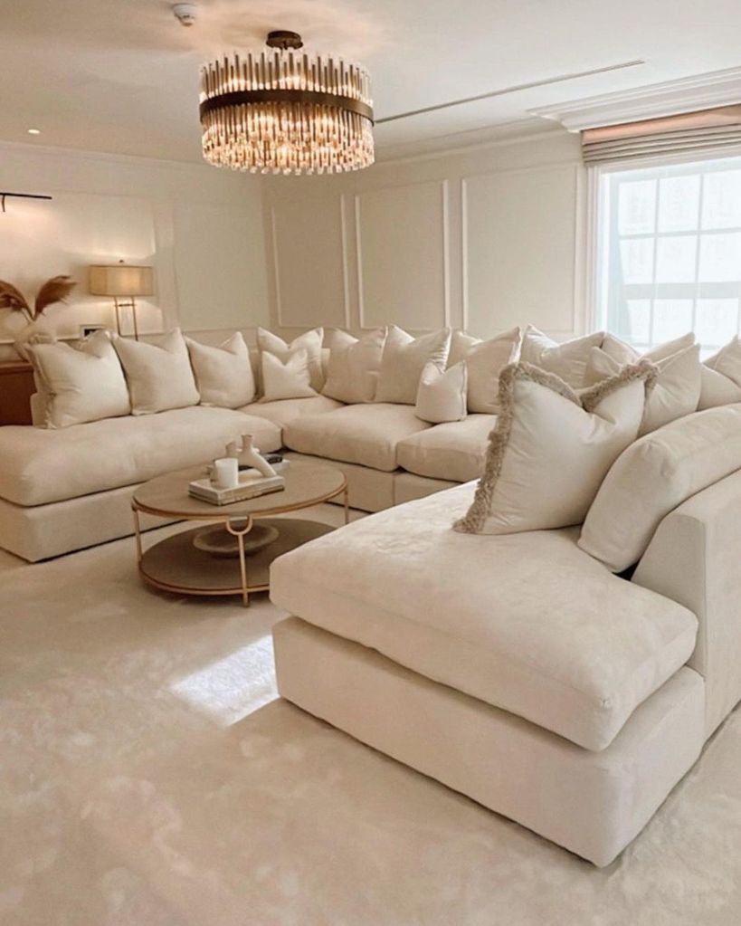 Mark Wright and Michelle Keegan's U-shaped sofa in their living room