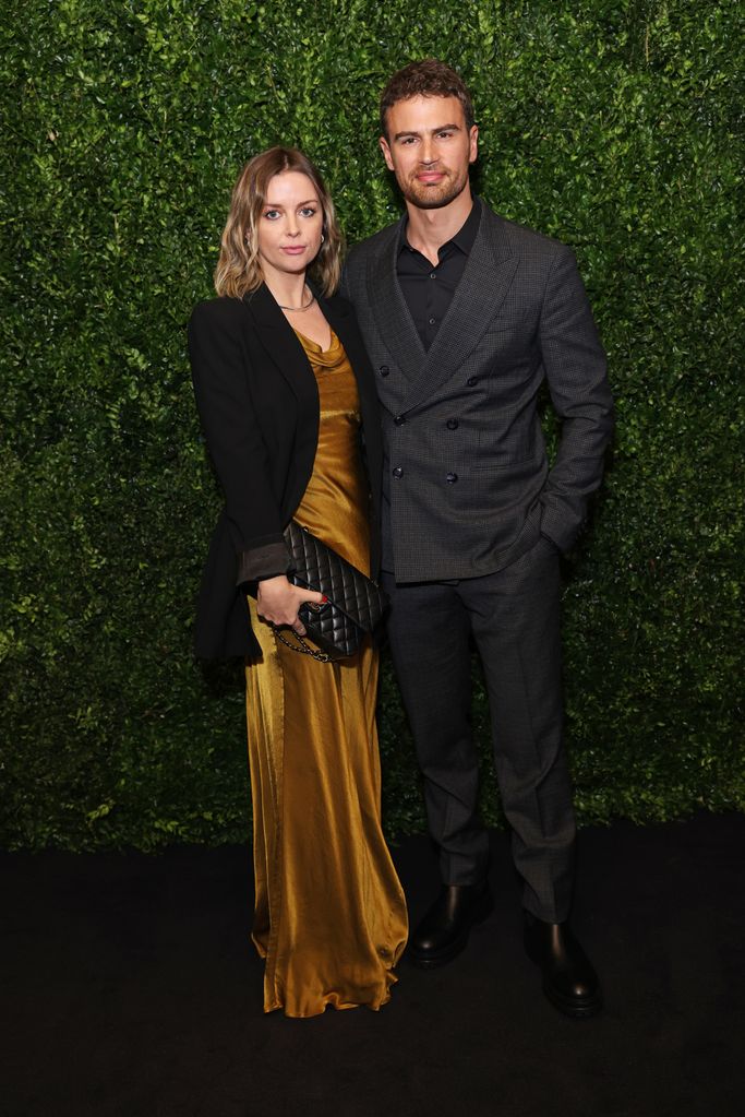 Ruth Kearney and Theo James attend The Charles Finch & CHANEL 2023 Pre-BAFTA Party at 5 Hertford Street on February 18, 2023 in London, England