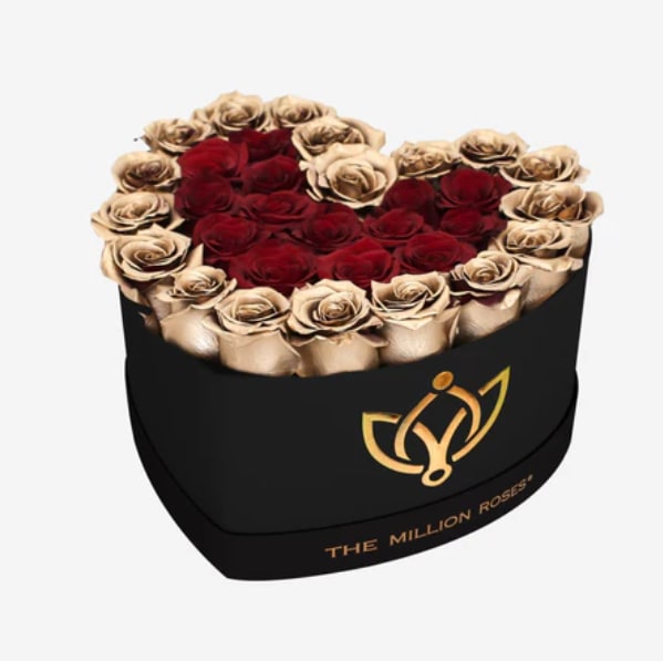 24K Gold and Red Roses - The Million Roses