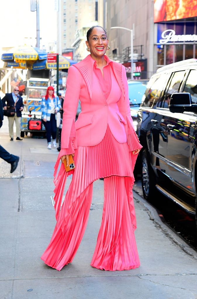 Actress Tracee Ellis Ross is seen outside "Good Morning America" on October 11, 2022 in New York City.