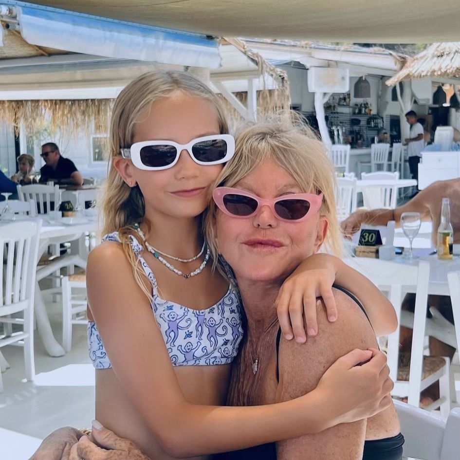 goldie hawn and granddaughter rio in swimwear on family vacation