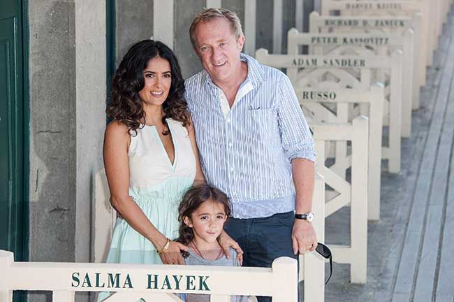 Salma and her husband Francois Henri with a very young Valentina