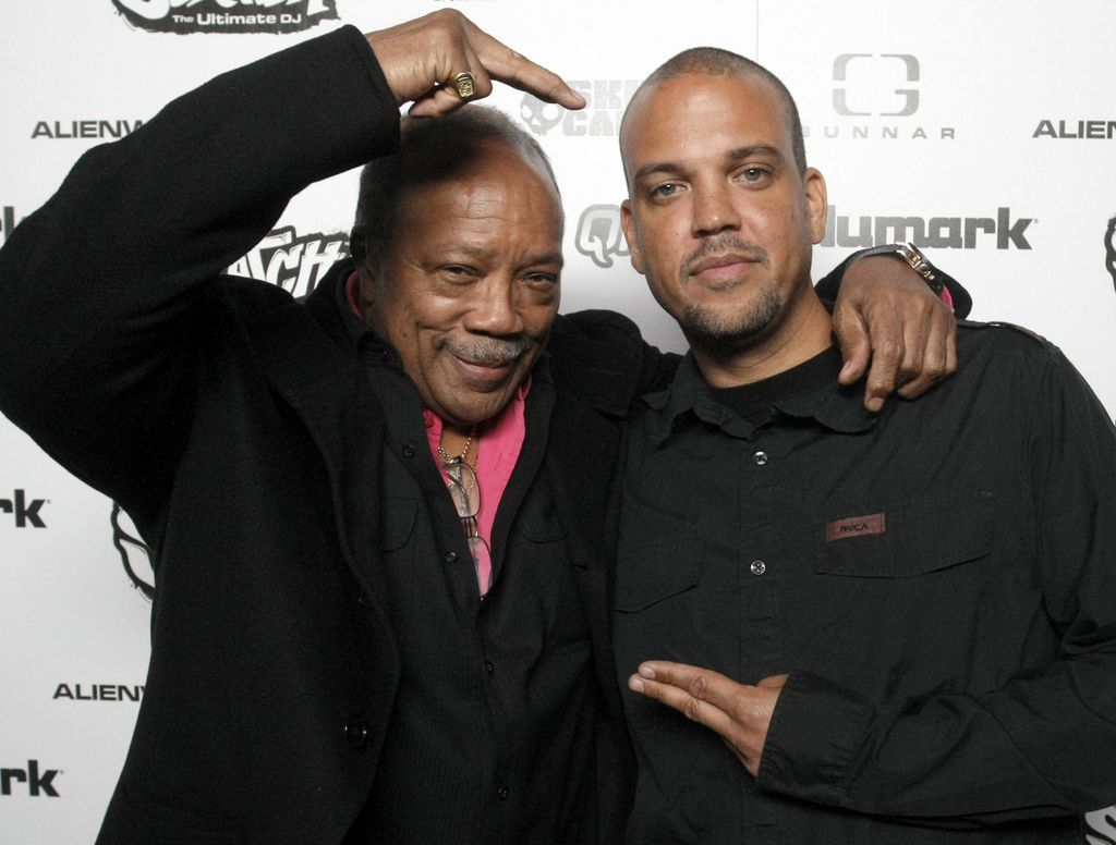 Quincy Jones and Quincy Jones III arrive the "Scratch: The Ultimate DJ" E3 Party in Los Angeles, CA on June 3, 2009