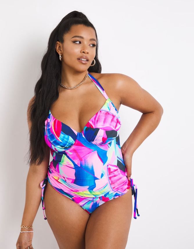 plus size pink swimsuit simplybe