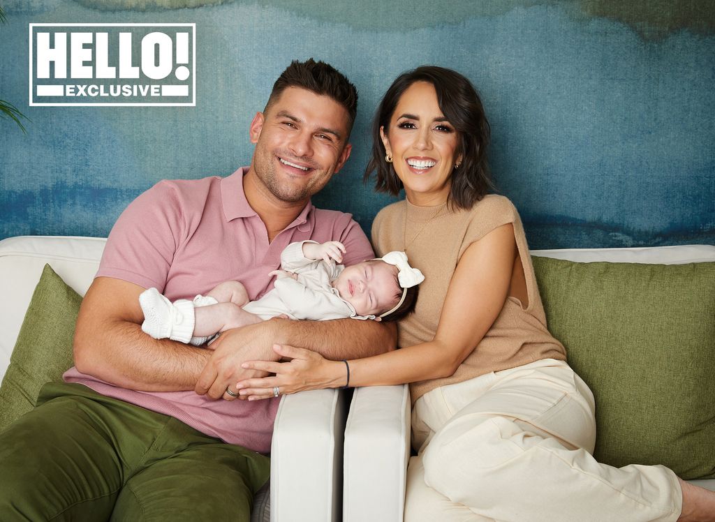 Strictly's Janette Manrara and Aljaz Skorjanec pose with baby Lyra