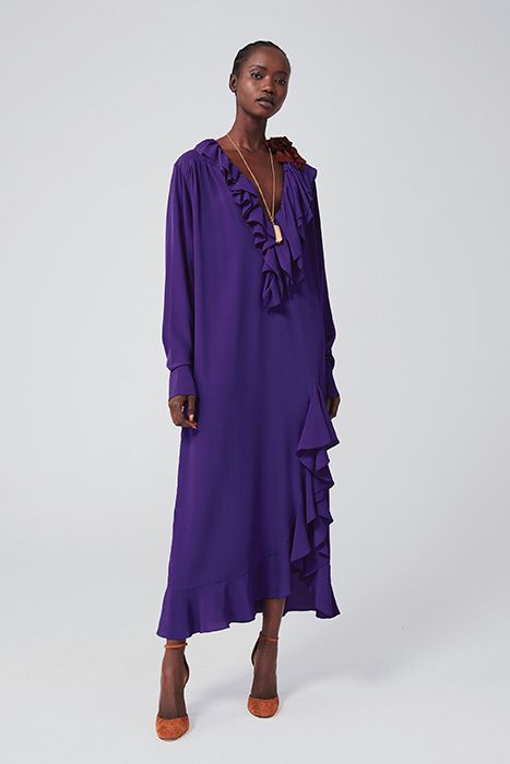 Victoria Beckham purple dress