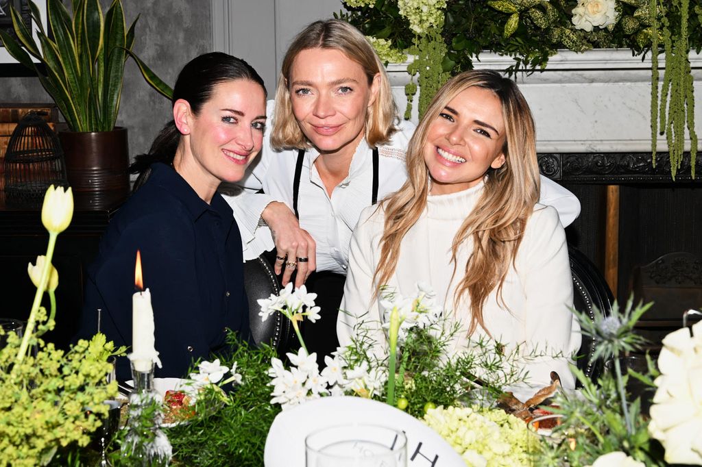 Nadine Coyle, Kirsty Gallacher and Jodie Kidd smiling at Six Nations Rugby brunch