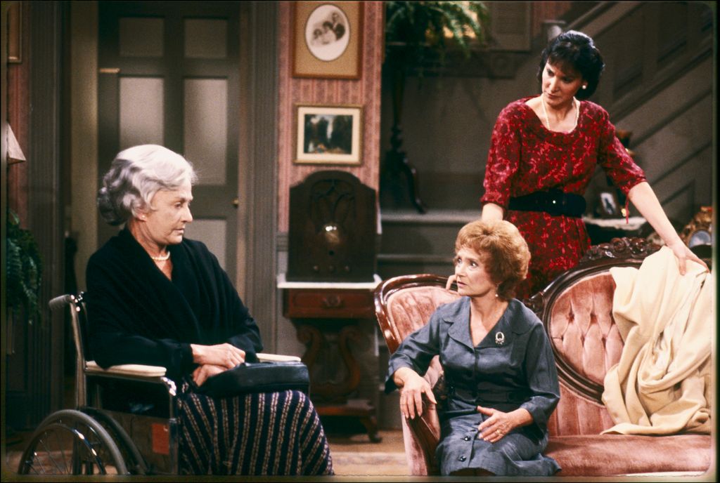 Estelle Getty as Sophia Petrillo, Bea Arthur as Dorothy Petrillo Zbornak, Lynnie Greene as Young Dorothy Zbornak on The Golden Girls
