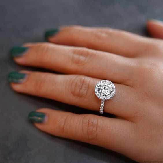 Seamless halo engagement ring