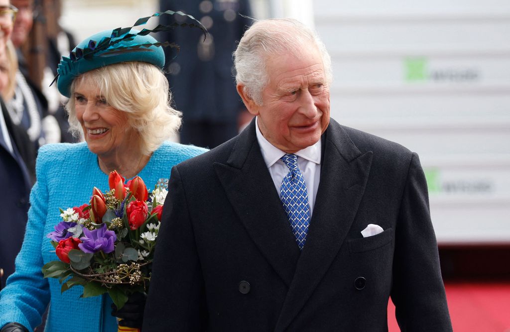 Camilla was presented with some beautiful flowers
