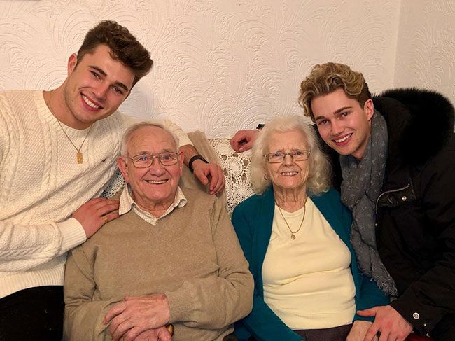 Aj Pritchard and his brother Curtis with their grandparents