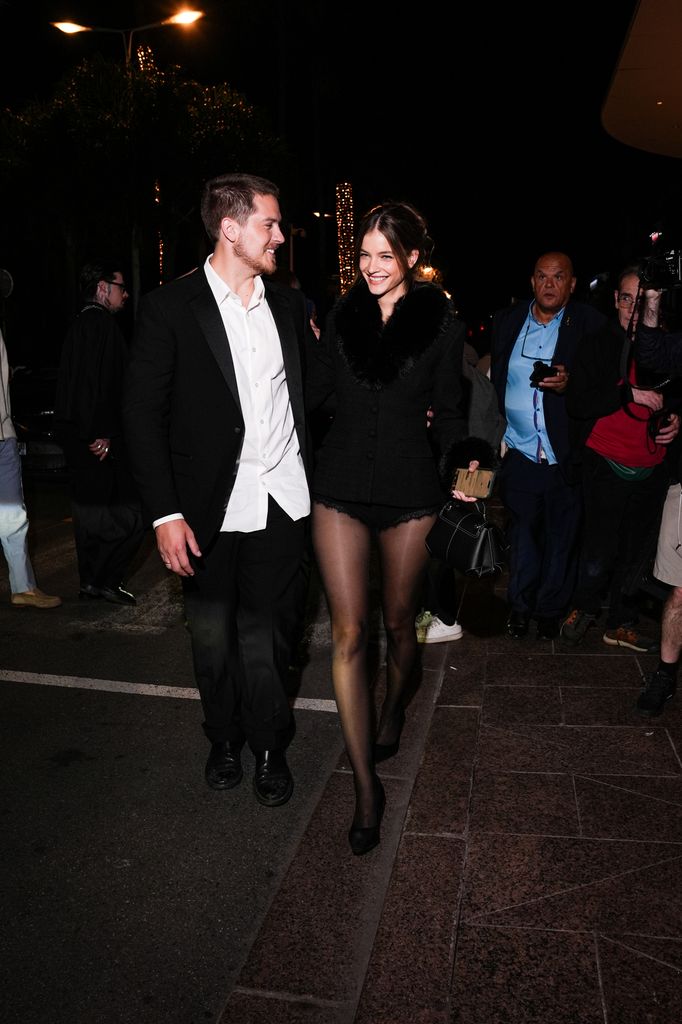  Dylan Sprouse and Barbara Palvin are seen during day four of the 78th Cannes Film Festival on May 16, 2025 in Cannes, France. (Photo by Andrea Cremascoli/Getty Images)